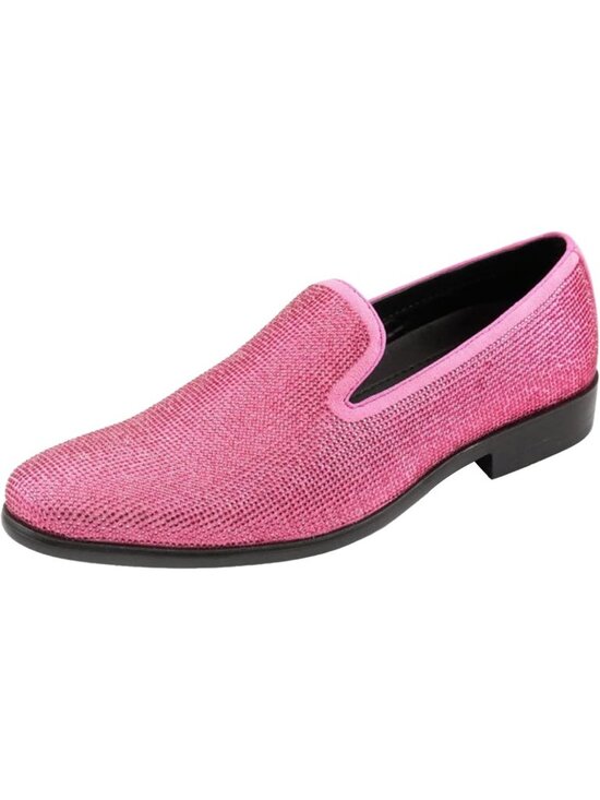 Amali Men\'s Fuchsia Velvet Tuxedo Loafers Slip On Formal Wedding Dress Shoes main image 6